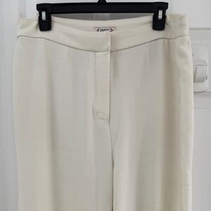 Nanette Lepore Wide Crepe Pants - Cream - Size 12
